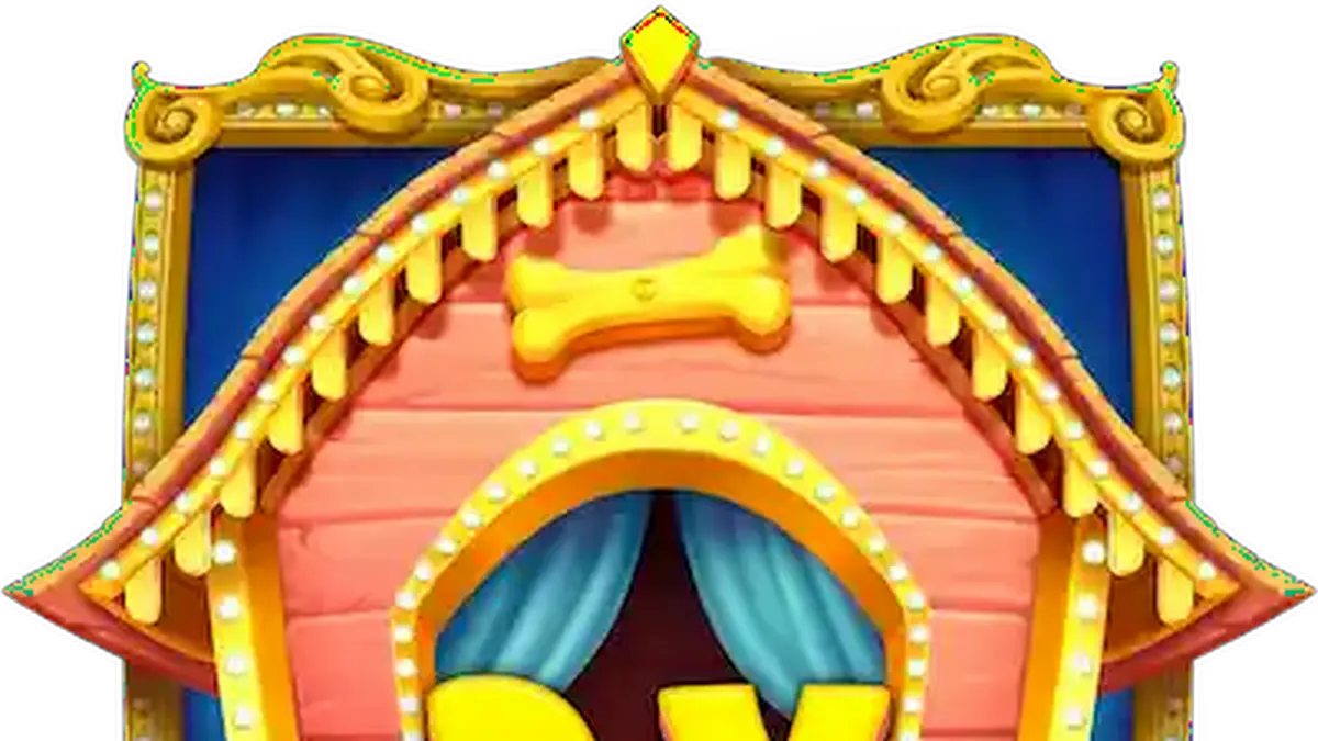 Tampilan visual slot The Big Dog House dengan simbol anjing yang lucu